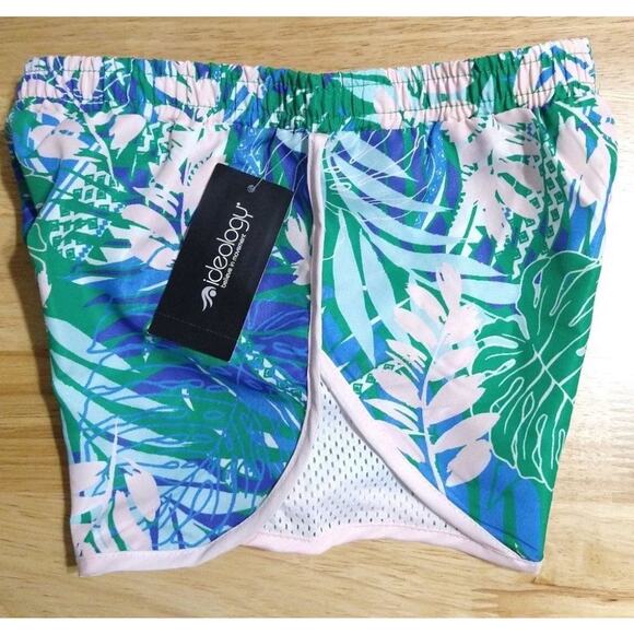 Ideology Girls Blue Green Tropical Print Pull on Elastic Waist Shorts Size 6X - Picture 4 of 5